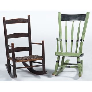 Two Painted Child's Rockers