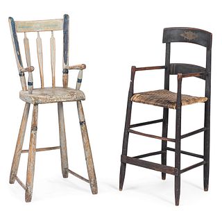 Two Painted High Chairs