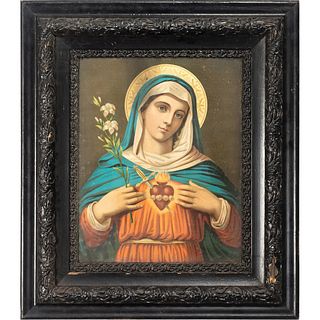Framed Pair of Mary and Jesus Christ