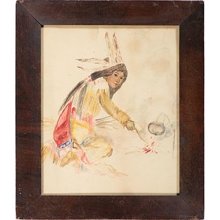 An American School Portrait of an Indian Woman
