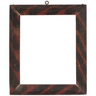 A Red and Black Paint-Decorated Pine Frame