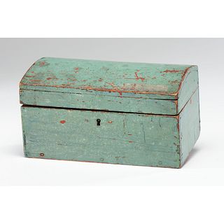 A Painted Domed Document Box