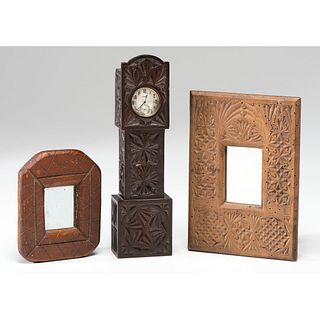 A Chip-Carved Watch Hutch and Frames
