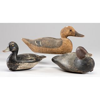Three Carved and Painted Duck Decoys