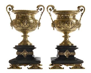 Pair Classical Style Bronze and Black