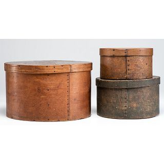 Three Bentwood Pantry Boxes