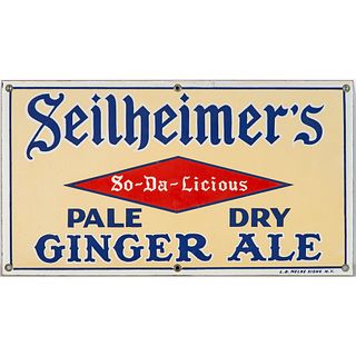 A Seilheimer's Ginger Ale Porcelain Advertising Sign