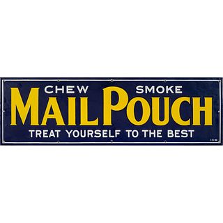 A Mail Pouch Tobacco Porcelain Advertising Sign