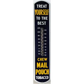A Mail Pouch Tobacco Porcelain Advertising Thermometer