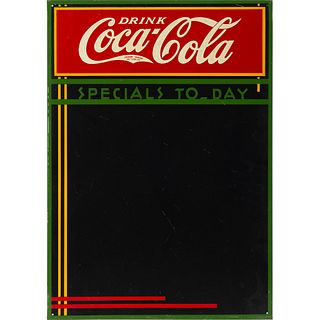 A Coca-Cola Embossed Tin Menu Board