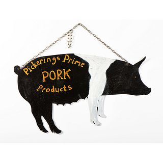 A Sheet Metal Painted Pig Trade Sign