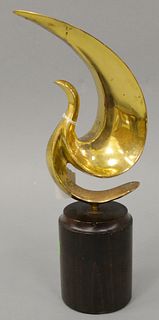 Freeform brass sculpture, similar to Kleff Grediaga or Leonardo Nierman, ht. 15", signed.