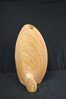 Midcentury? Sculpted Wood Vase ?