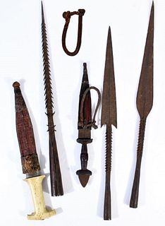 African Spearheads, Knives & Sheaths  1900's