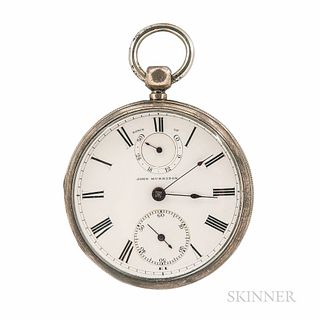 Sterling Silver Wind Indicator Open-face Watch