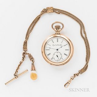 Elgin Gold-filled Open-Face Watch and Chain