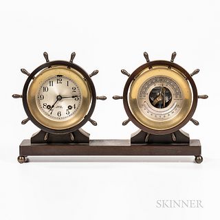 Chelsea Yacht Wheel Clock and Barometer Set