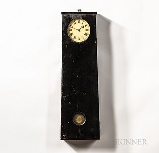 Black-painted "Coffin" Wall Clock