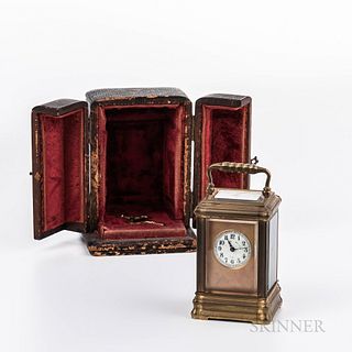 Miniature French Carriage Clock and Case