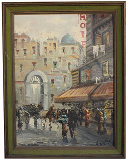 Antonio DeVity  (1901 - 1993) Paris Street Scene
