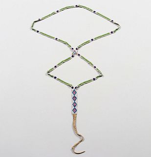 Native American Plains Indian Beaded Necklace c1890s