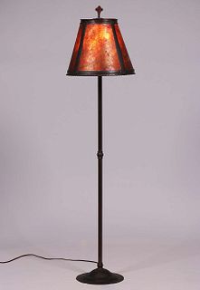 Fred Brosi Hammered Copper & Mica Floor Lamp c1915-1920