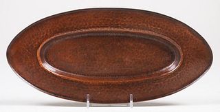 George H. Trautmann Hammered Copper Oval Tray