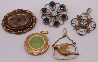JEWELRY. Antique/Vintage Pendant and Brooch Group.