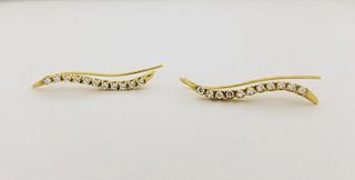 14K Gold & Diamond Drop Earrings