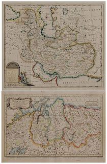 Two Hand-Colored Maps, Siberia and