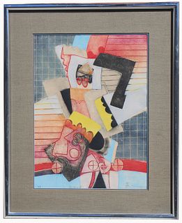 Signed, Large Abstract Cubist Lithograph