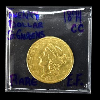 1874-CC Gold Saint-Gaudens Twenty Dollar