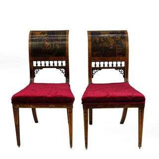 Pair of English Sheraton Side Chairs