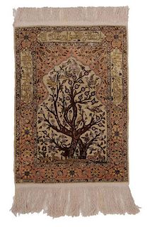 Finely Woven Kerman Tree of Life Rug