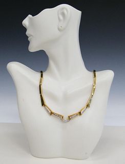 ESTATE 14KT Y GOLD AND DIAMOND LADIES NECKLACE