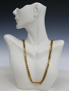 18 KT Y GOLD LONG LINK NECKLACE WITH LAPIS