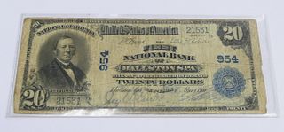 U.S. $20 NOTE 1905 FIRST NATIONAL BANK BALLSTON