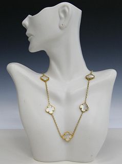 V.C.A. STYLE 14KT Y GOLD CLOVER NECKLACE