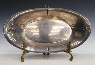 SIMPSON STERLING SILVER FLORAL OVAL BOWL