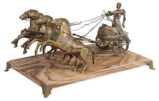 Gilt and Silvered Roman Style Chariot-