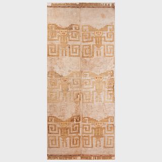 Large Chimu Brocaded Cotton and Wool Textile with Six Birthing Dieties, Peru