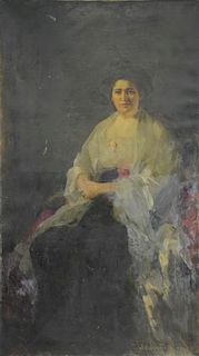 FUNK, Wilhelm. Oil on Canvas. Portrait of Madame