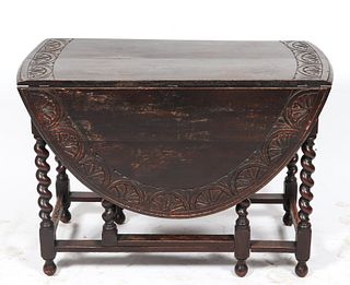 Baroque Manner Oak Gateleg Table
