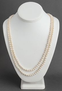 14K Yellow Gold Clasp Cultured Pearl Necklace
