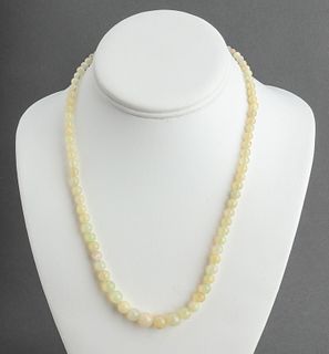 14K Yellow Gold African Opal Beaded Necklace