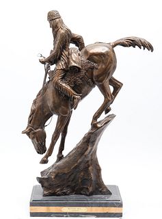 After F. Remington Bronze "Mountain Man" Sculpture
