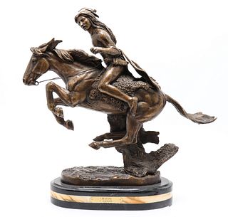 After F. Remington Bronze "Cheyenne" Sculpture
