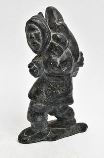 Inuit Carved Soapstone Figural Sculpture