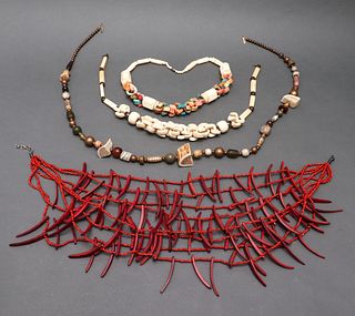 Collection of Beaded Necklaces incl Horn & Coral 4