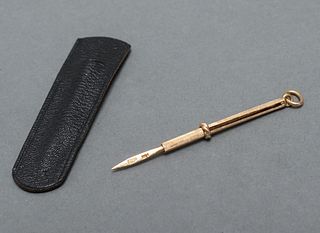 14K Yellow Gold Retractable Toothpick